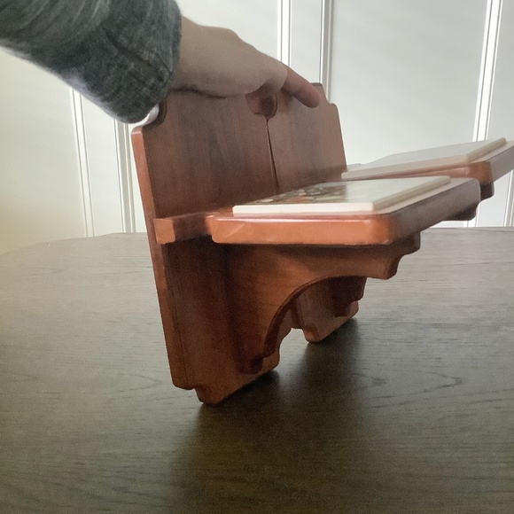 Lot of 2 Vintage Solid Wood Wall Shelf Signed Handcrafted by Bob Jankowsky - Picture 9 of 11